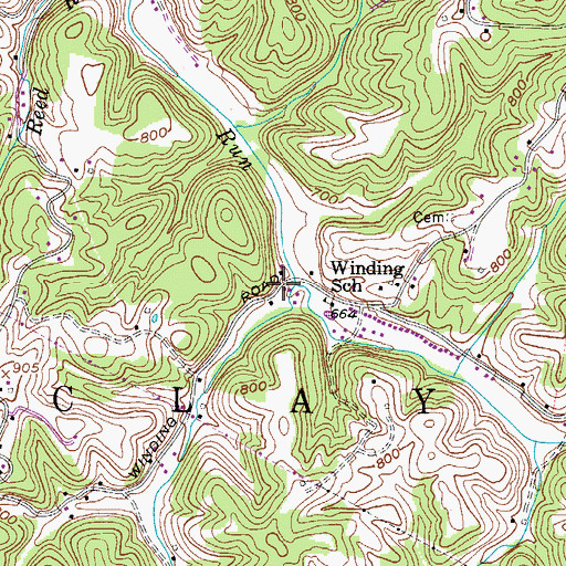 Topographic Map of Green Meadows Addition, WV