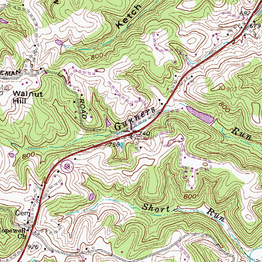 Topographic Map of Henry School (historical), WV