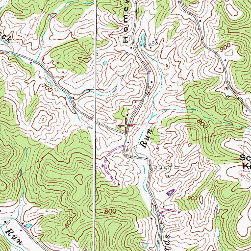 Topographic Map of Home Wood School (historical), WV