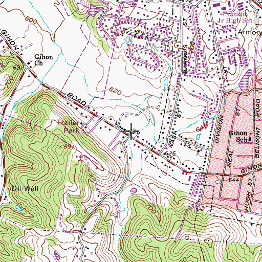 Topographic Map of Hope Hill School (historical), WV