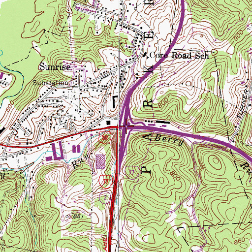 Topographic Map of Interchange 176, WV