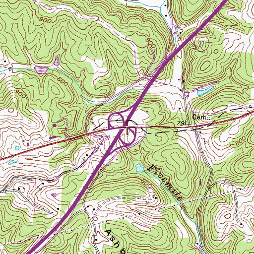 Topographic Map of Interchange 179, WV