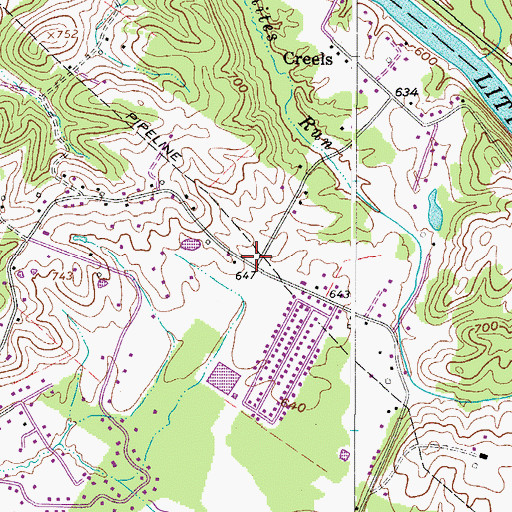 Topographic Map of Leafy Glen School (historical), WV