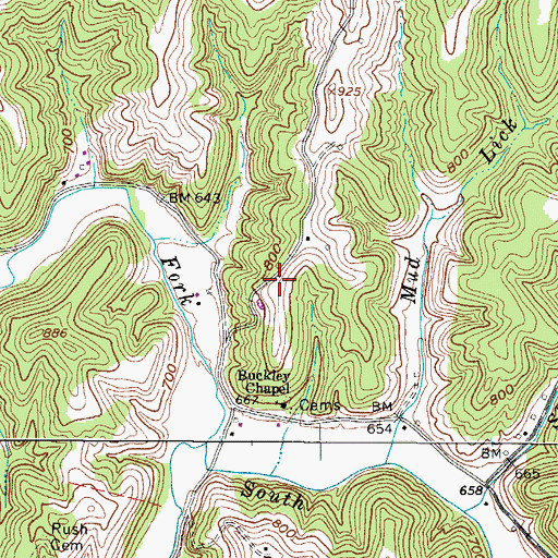 Topographic Map of Little Champion School (historical), WV