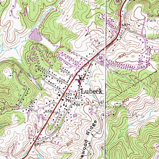 Topographic Map of Lubeck Elementary School, WV