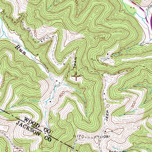 Topographic Map of Mentor School (historical), WV