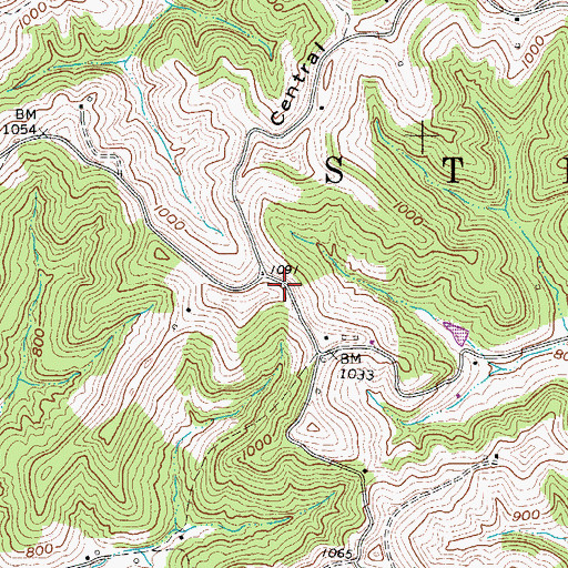 Topographic Map of Mount Hope School (historical), WV