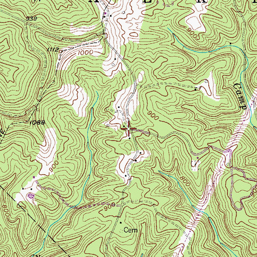 Topographic Map of Oak Grove School (historical), WV