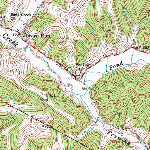 Topographic Map of Oak Grove School (historical), WV