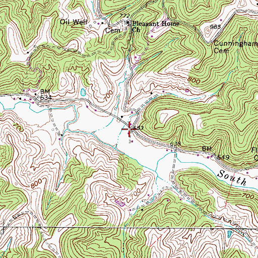 Topographic Map of Oak Valley School (historical), WV