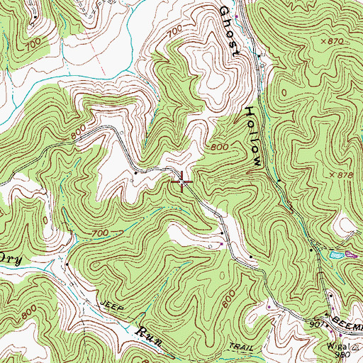 Topographic Map of Pine Grove School (historical), WV