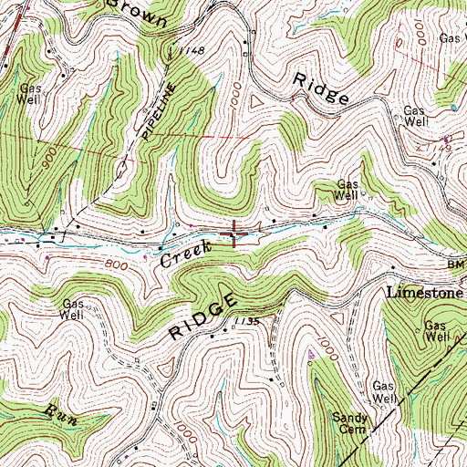 Topographic Map of Pond Creek School (historical), WV