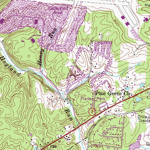 Topographic Map of Rolling Hills, WV