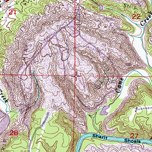 Topographic Map of Beltona, AL