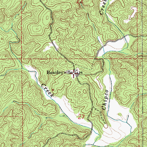 Topographic Map of Bentleyville, AL