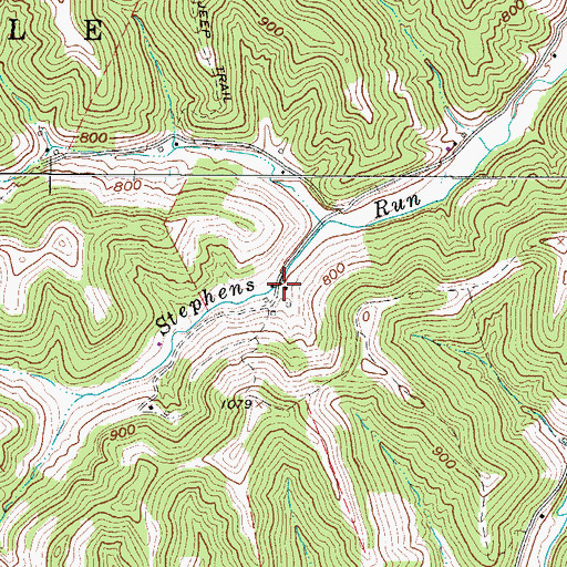 Topographic Map of Stephens Fork School (historical), WV