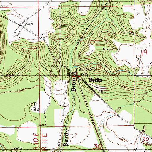 Topographic Map of Berlin, AL