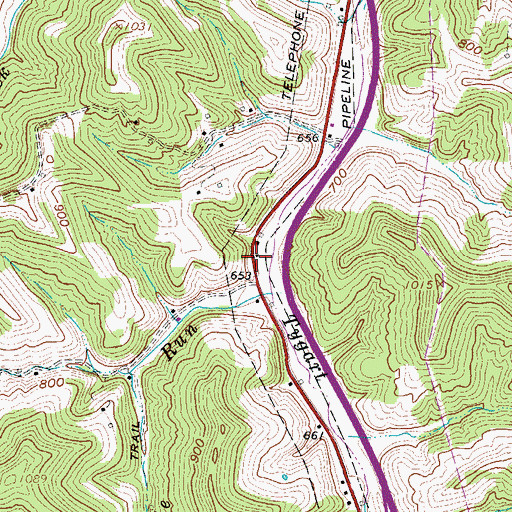 Topographic Map of Valley Belle School (historical), WV