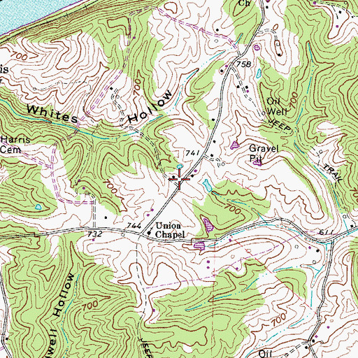 Topographic Map of Wesley (historical), WV
