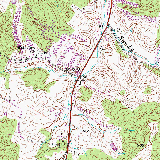 Topographic Map of West Point School (historical), WV