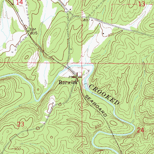 Topographic Map of Berwick, AL