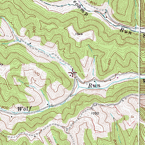 Topographic Map of Wolf Run School (historical), WV