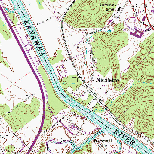 Topographic Map of Wood County, WV
