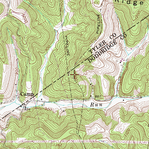 Topographic Map of Crystal Lake Dam, WV