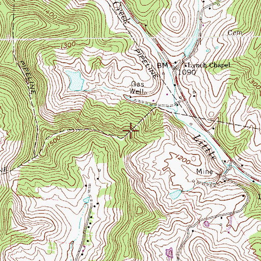 Topographic Map of Lough Lake Dam, WV