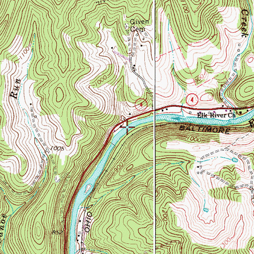 Topographic Map of Birch Lake (historical), WV