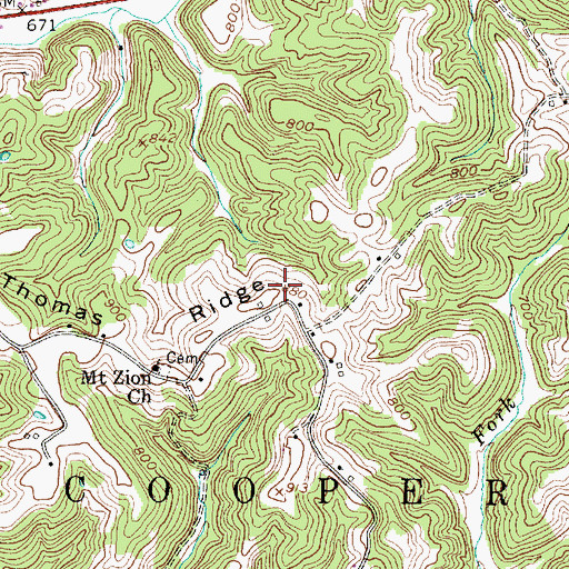 Topographic Map of Ash, WV