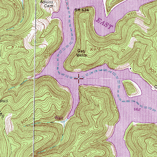 Topographic Map of Cinthia Branch (historical), WV