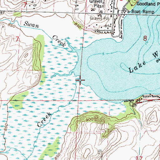 Topographic Map of Murphys Creek, WI