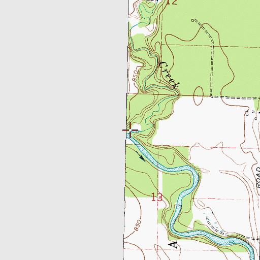 Topographic Map of Mill Creek, WI