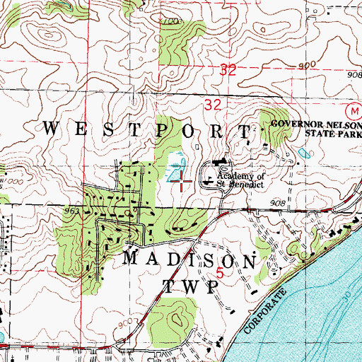 Topographic Map of Academy of Saint Benedict, WI