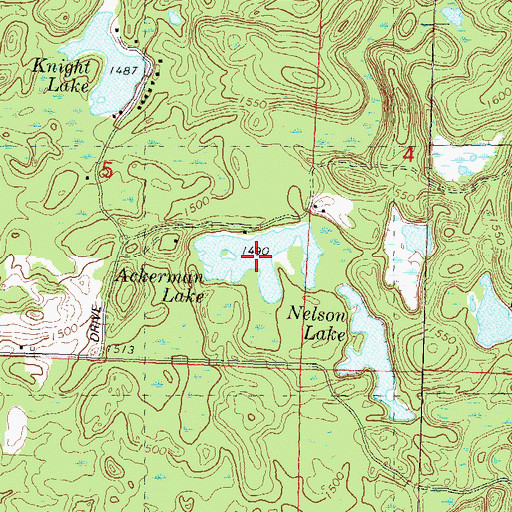 Topographic Map of Ackerman Lake, WI