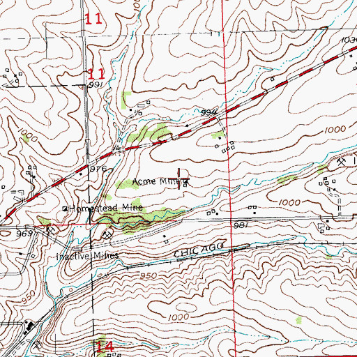 Topographic Map of Acme Mine, WI