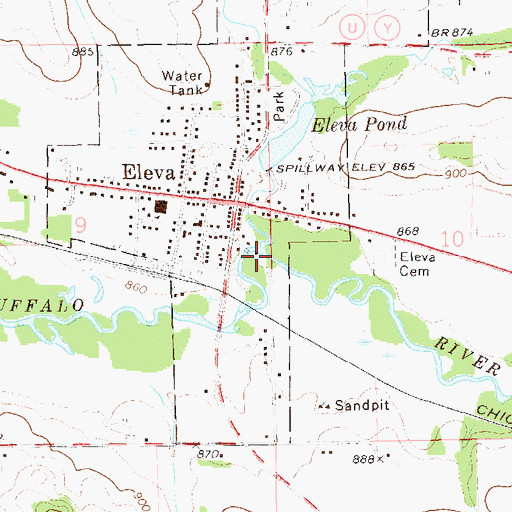 Topographic Map of Adams Creek, WI