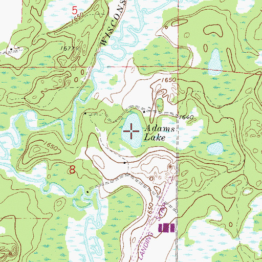 Topographic Map of Adams Lake, WI