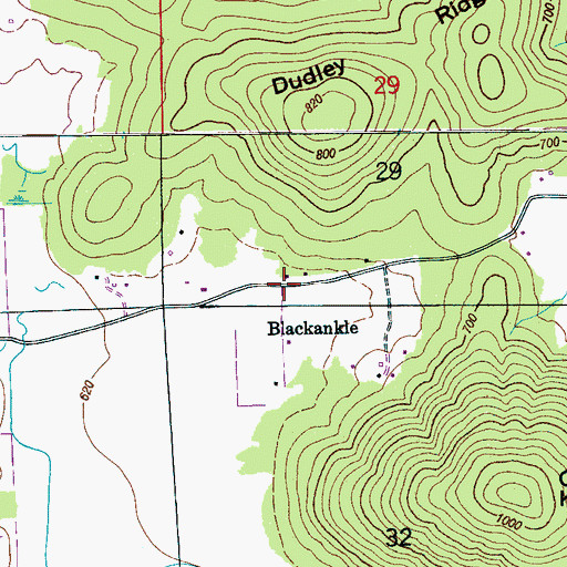 Topographic Map of Blackankle, AL