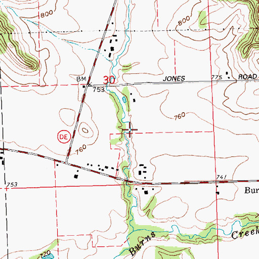 Topographic Map of Adams Valley, WI