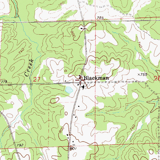 Topographic Map of Blackman, AL