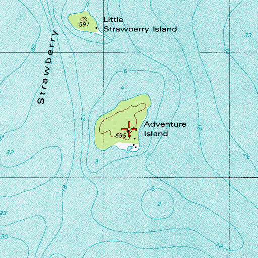 Topographic Map of Adventure Island, WI