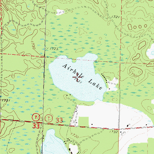 Topographic Map of Airhole Lake, WI