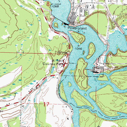 Topographic Map of Al Tech County Park, WI