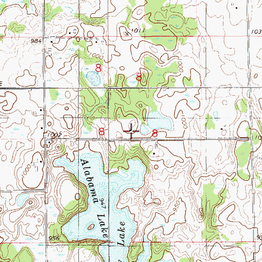 Topographic Map of Alabama School, WI