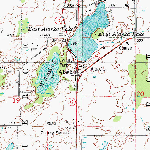 Topographic Map of Alaska, WI
