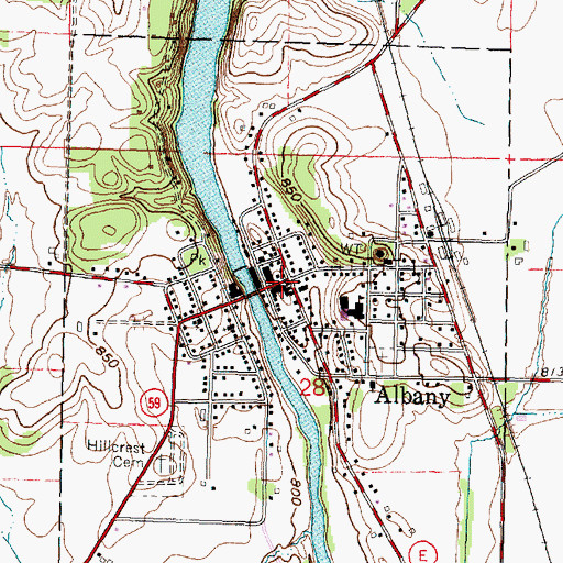 Topographic Map of Albany, WI