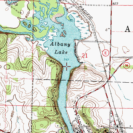 Topographic Map of Albany Lake, WI