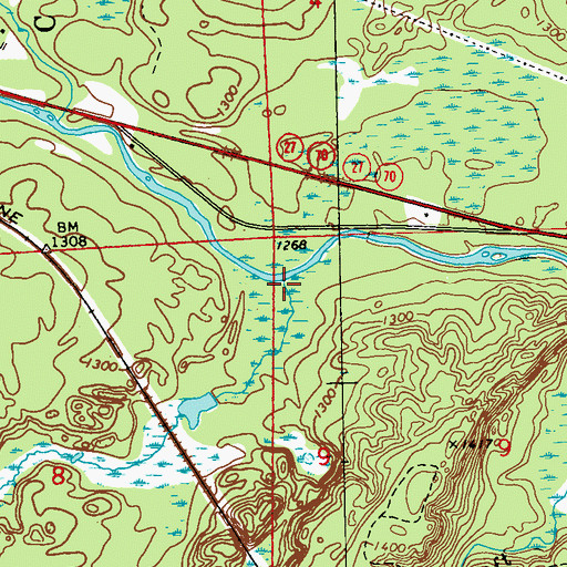Topographic Map of Alder Creek, WI